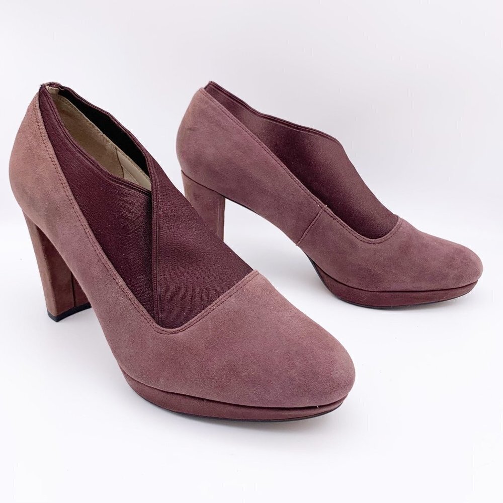 Clarks Smart Trouser Shoes Kendra Mix Aubergine Suede Women's 9 M